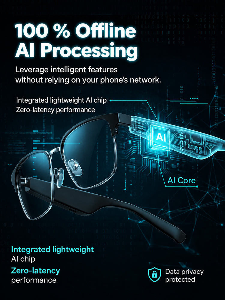 【Real-time translation, zoom, and color-changing smart glasses】Zero-error, zero-latency translation
