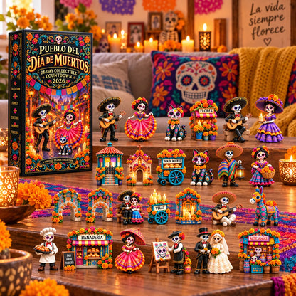 🔥Pueblo del Día de Muertos 2026 – 24-Day Day of the Dead Collectible Countdown Calendar with 24 Unique Miniatures