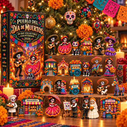 🔥Pueblo del Día de Muertos 2026 – 24-Day Day of the Dead Collectible Countdown Calendar with 24 Unique Miniatures