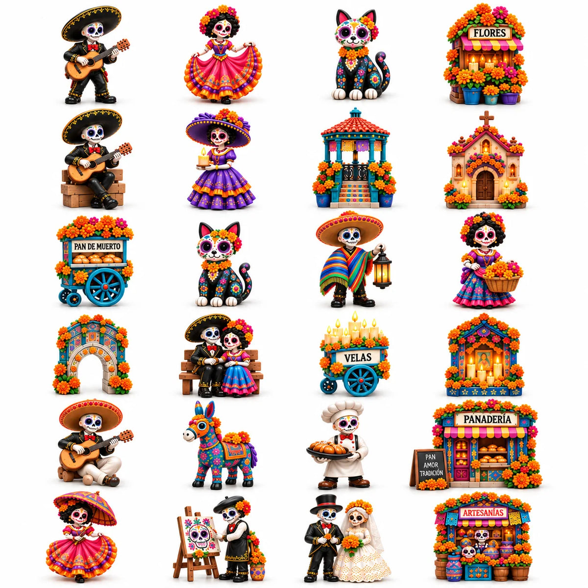 🔥Pueblo del Día de Muertos 2026 – 24-Day Day of the Dead Collectible Countdown Calendar with 24 Unique Miniatures
