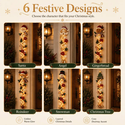 🔥Last day with huge discounts!– 🎄Glowing Christmas Door Hanger | 6 Festive Lighted Designs with Warm Glow, Dimensional Details & Space-Saving Vertical Décor ✨