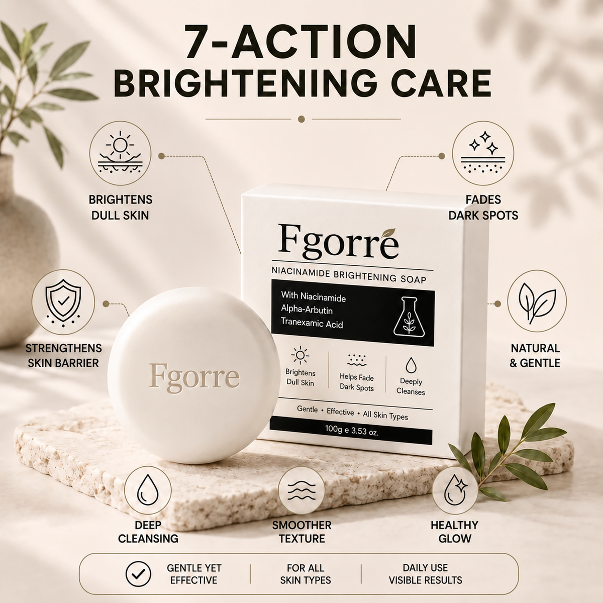 🌿 Niacinamide Skin Soap – Brightens, Fades Spots & Freckles