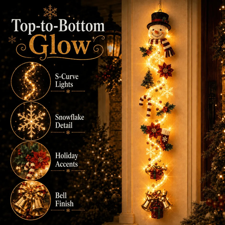 🔥Last day with huge discounts!– 🎄Glowing Christmas Door Hanger | 6 Festive Lighted Designs with Warm Glow, Dimensional Details & Space-Saving Vertical Décor ✨