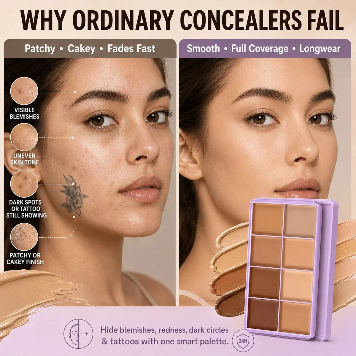 8-Color Cream Concealer Palette