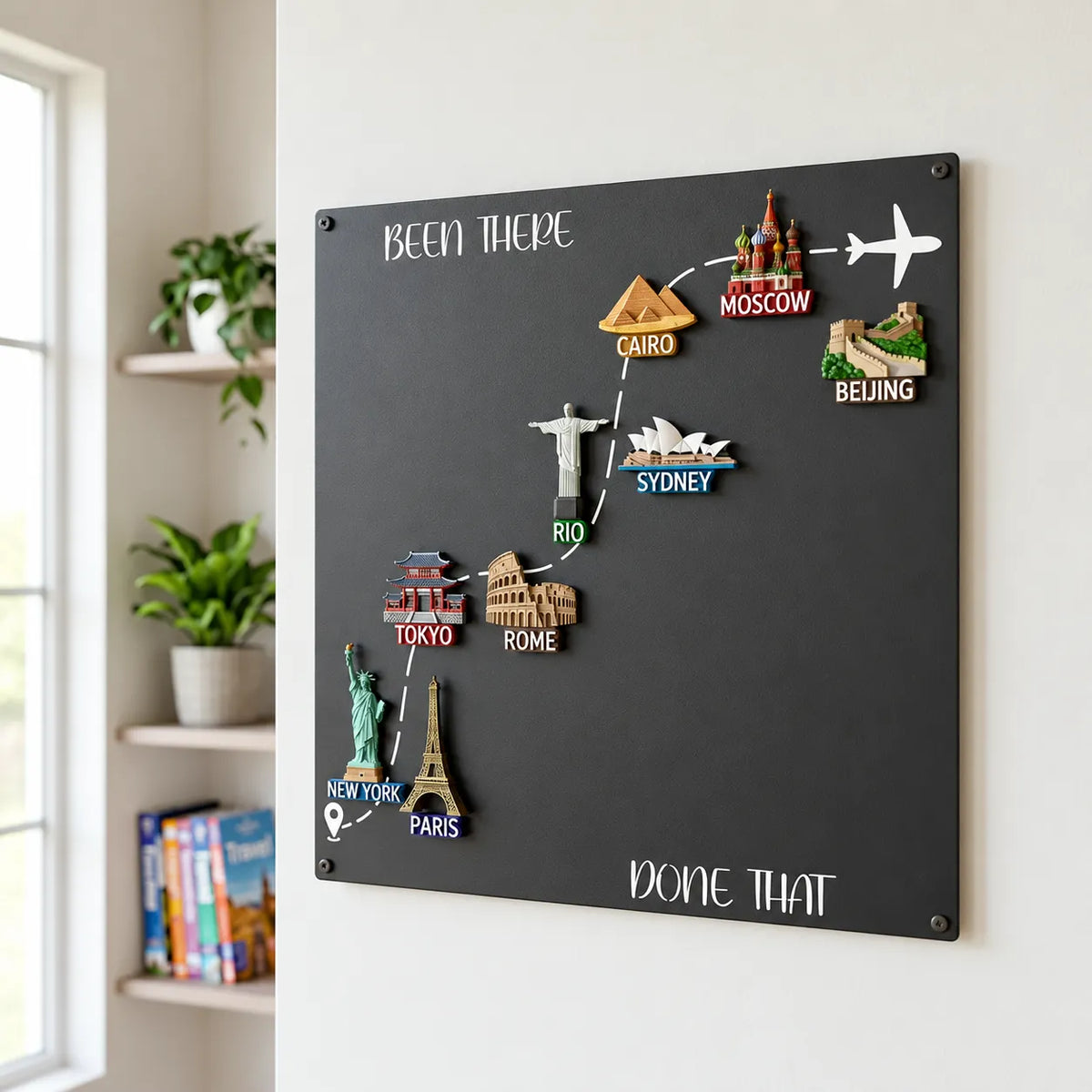 🌍✈️ Been There, Done That Travel Magnet Display Board – Round Souvenir Magnet Wall Organizer, Personalized Travel Memory Decor & Unique Gifts for Travelers 🎁