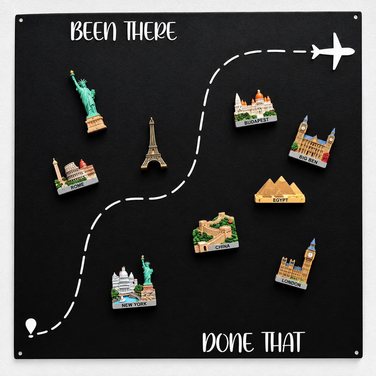 🌍✈️ Been There, Done That Travel Magnet Display Board – Round Souvenir Magnet Wall Organizer, Personalized Travel Memory Decor & Unique Gifts for Travelers 🎁