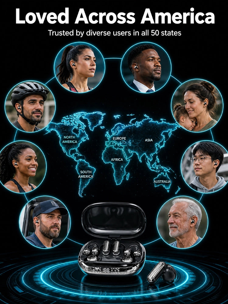 【💥 Limited-time 50% off sale】🔥 6-Piece True Wireless Earbuds | 3 Multi-Use Modes | 200 Hours Battery | LED Power Display 🎵