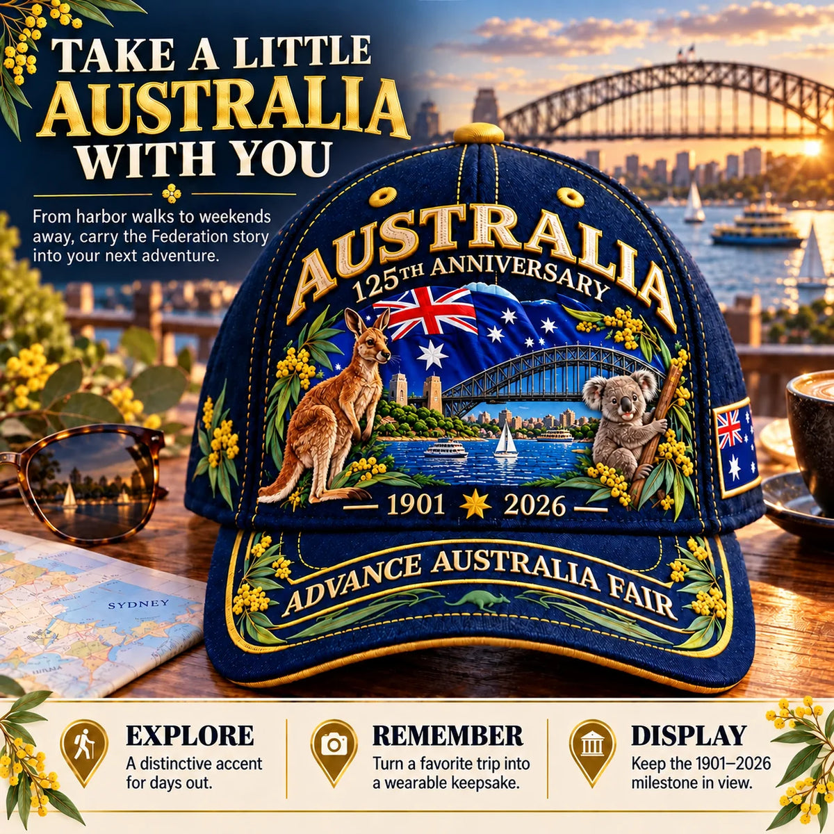 Australia 125th Anniversary 1901–2026 Commemorative Cap🦘