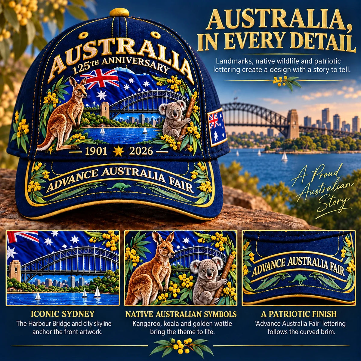 Australia 125th Anniversary 1901–2026 Commemorative Cap🦘