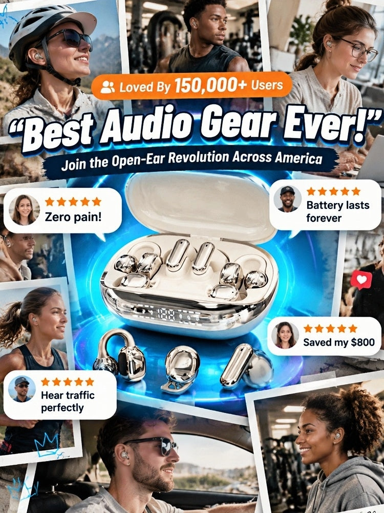 【💥 Limited-time 50% off sale】🔥 6-Piece True Wireless Earbuds | 3 Multi-Use Modes | 200 Hours Battery | LED Power Display 🎵