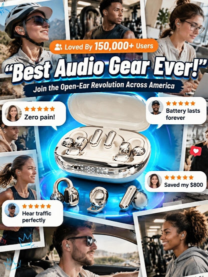 【💥 Limited-time 50% off sale】🔥 6-Piece True Wireless Earbuds | 3 Multi-Use Modes | 200 Hours Battery | LED Power Display 🎵