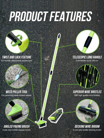 🔧 3-in-1 tool! Clear cracks, weeds, and moss 🌿