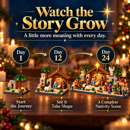 🎅🏻🗓️Nativity Advent Calendar – 24-Day Buildable Christmas Nativity Set