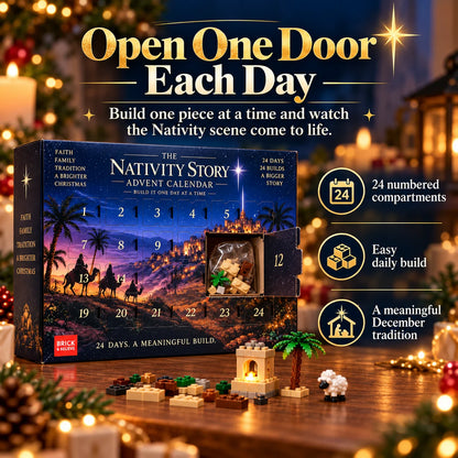 🎅🏻🗓️Nativity Advent Calendar – 24-Day Buildable Christmas Nativity Set