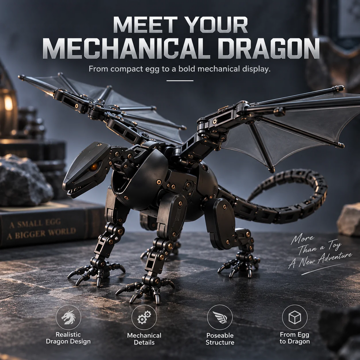 🏅100K+ Sold 🥚🐉 DragonMorph – Egg to Dragon Transforming Mechanical Toy