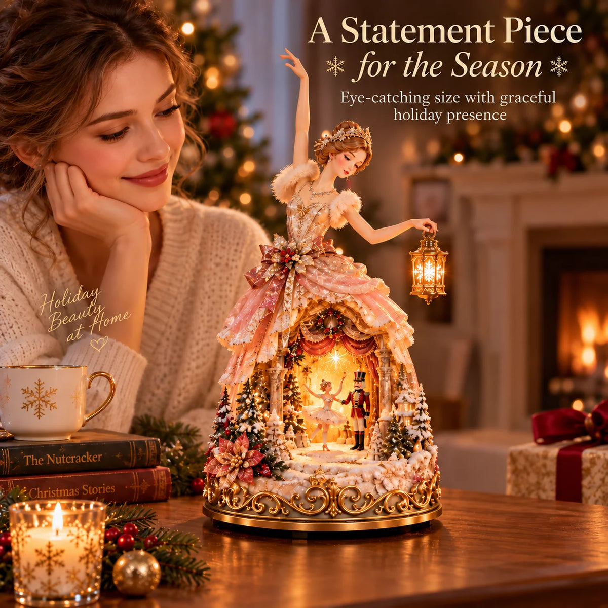 🔥LAST DAY 49% OFF 🩰  Winter Ballerina Story Lamp™ – Lighted Nutcracker Christmas Tabletop Decor