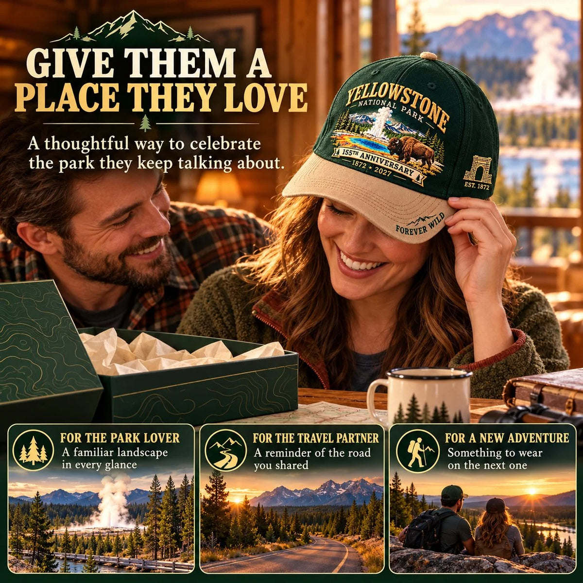 ⏳ Last Day 49% OFF – 🦬Yellowstone National Park 155th Anniversary Classic Cap
