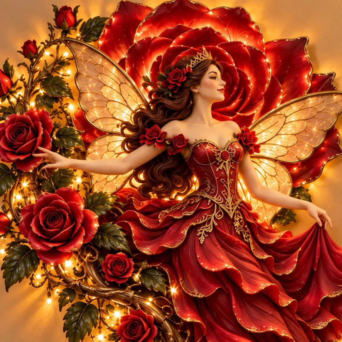 🌹🧚‍♀️Enchanted Flower Fairy Wall Light✨Cascading Floral Decoration