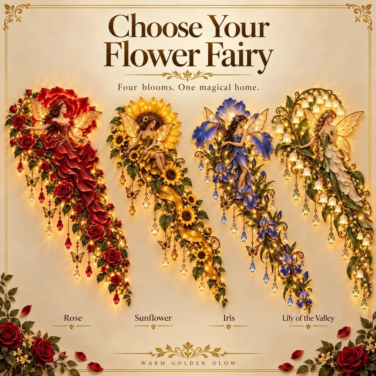 🌹🧚‍♀️Enchanted Flower Fairy Wall Light✨Cascading Floral Decoration