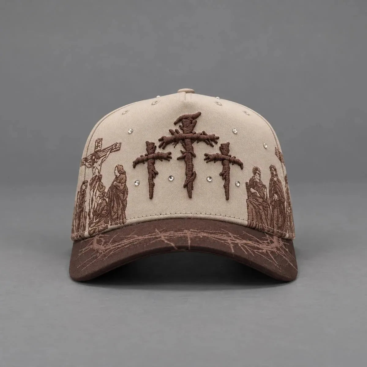 ✝️ Viacrucis Faith-inspired Cap | Raised Crosses • Way Of The Cross Artwork