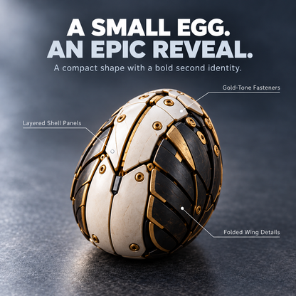 🦅 Egg To Bald Eagle – 2-in-1 Transforming Mechanical Figure
