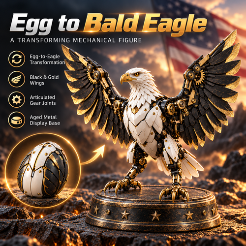 🦅 Egg To Bald Eagle – 2-in-1 Transforming Mechanical Figure