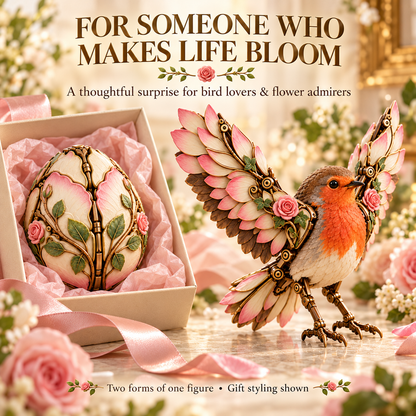 🌹🐦 Rosewing Robin – 2-in-1 Rose Egg to Mechanical Bird Transforming Figure