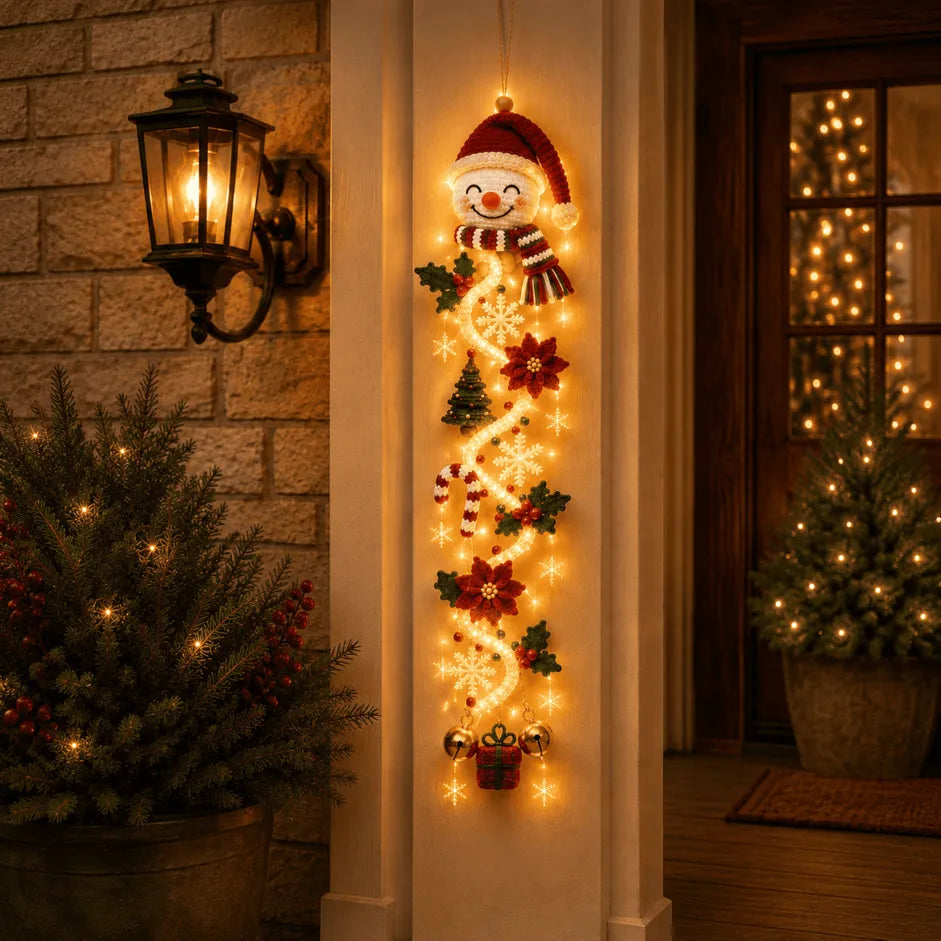 🔥Last day with huge discounts!– 🎄Glowing Christmas Door Hanger | 6 Festive Lighted Designs with Warm Glow, Dimensional Details & Space-Saving Vertical Décor ✨