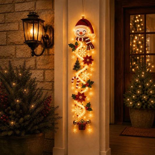 🔥Last day with huge discounts!– 🎄Glowing Christmas Door Hanger | 6 Festive Lighted Designs with Warm Glow, Dimensional Details & Space-Saving Vertical Décor ✨