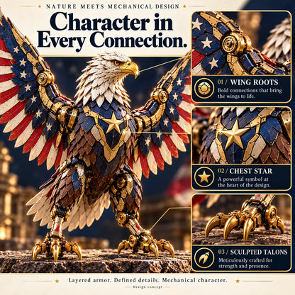 🎗️🔥last Day 49% Off -🦅 American Eagle Transforming Egg – Stars & Stripes Mechanical Figure With Bold Wing Details