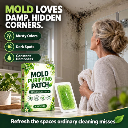 6Pcs Mold Purifying Patches – Botanical Mildew Removal Pads, Long Lasting Mold Inhibitor for Bathroom, Kitchen, Wall Corners & Damp Hidden Spots