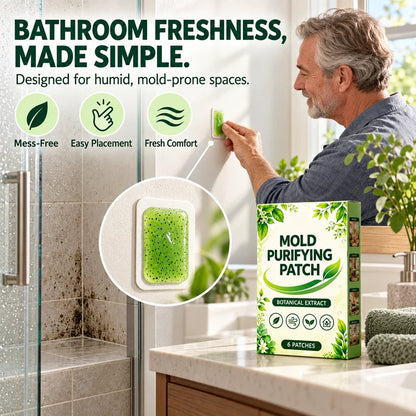 6Pcs Mold Purifying Patches – Botanical Mildew Removal Pads, Long Lasting Mold Inhibitor for Bathroom, Kitchen, Wall Corners & Damp Hidden Spots