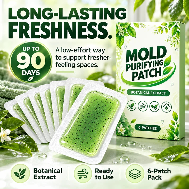 6Pcs Mold Purifying Patches – Botanical Mildew Removal Pads, Long Lasting Mold Inhibitor for Bathroom, Kitchen, Wall Corners & Damp Hidden Spots