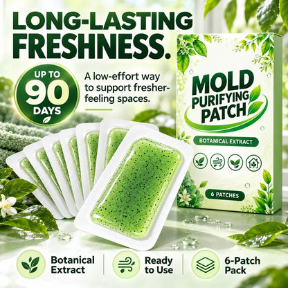 6Pcs Mold Purifying Patches – Botanical Mildew Removal Pads, Long Lasting Mold Inhibitor for Bathroom, Kitchen, Wall Corners & Damp Hidden Spots