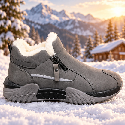 ❄️ Fleece-Lined Winter Snow Boots – Cozy Warm Ankle Boots with Side Zipper & Textured Sole