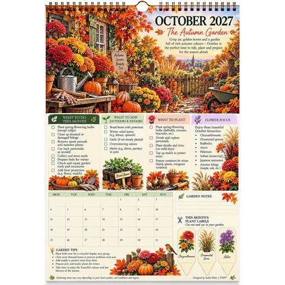🌿2027 Four Seasons Gardening Calendar & Monthly Planner | Planting Guide, Garden Tasks & Plant Labels🌱