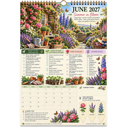 🌿2027 Four Seasons Gardening Calendar & Monthly Planner | Planting Guide, Garden Tasks & Plant Labels🌱