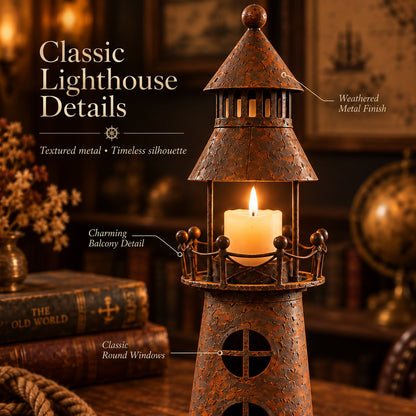 ✨ Vintage Lighthouse Candle Lantern-Bring the Warm Glow of an Old Lighthouse Home🎁