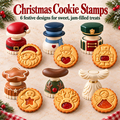 🎅🏻🍪Christmas Jam Cookie Press – Festive Character Handles & Embossed Designs
