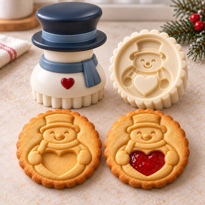 🎅🏻🍪Christmas Jam Cookie Press – Festive Character Handles & Embossed Designs