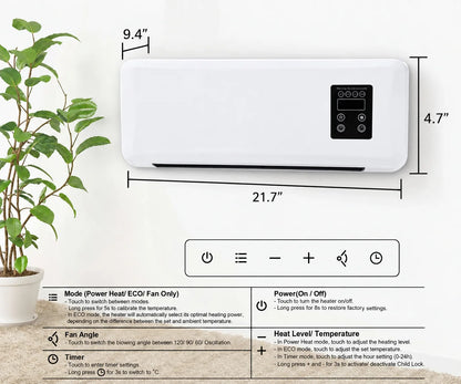 🔥Black Friday Early Bird Deals-Wall-Mounted Space Heater with Thermostat and Remote Control