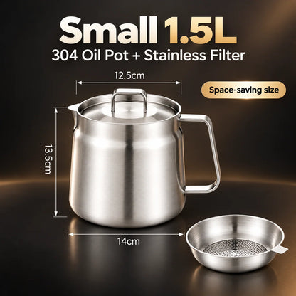 🍟 3-in-1 Stainless Steel Deep Fryer Pot with Oil Filter & Fry Basket