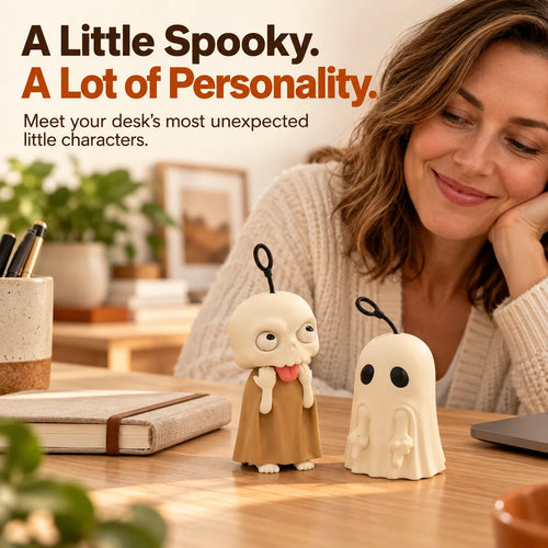 👻 Pull-to-Reveal Ghost & Skull Figurines – Playful Desk Decor & Quirky Gift