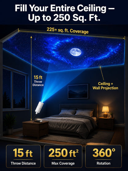 🔥🏆Flash Sale ✨ Plug-and-Play HD Star Projecto: Instantly Transforms into a Romantic Galaxy in 1s with Eye-Safe Protection