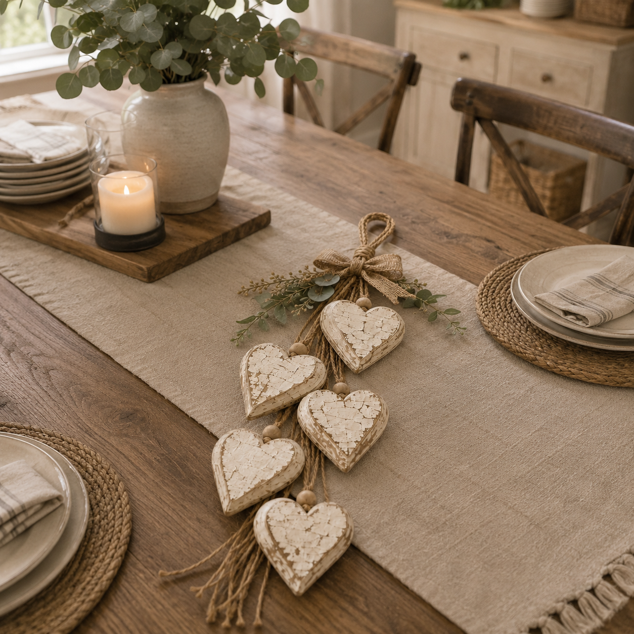 🤎 Handcrafted Hanging Heart Wall Decor – A Heartwarming Gift for Every Home