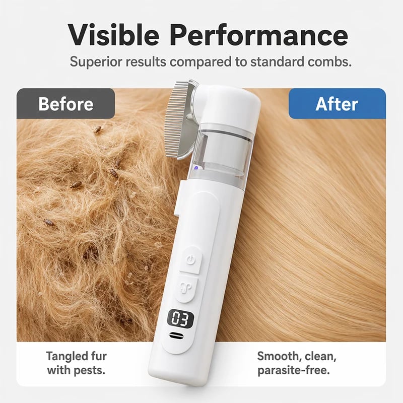 🔥Electric Pet Flea Remover and Detangling Comb
