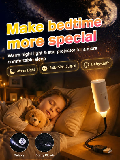 🔥Ditch Boring Rooms ✨ Pro USB Star Projector for the Price of a Burger: Instantly Transforms into a Romantic Galaxy in 1s with Eye-Safe Protection