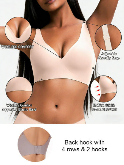 Seamless Wireless Full-Coverage Bra