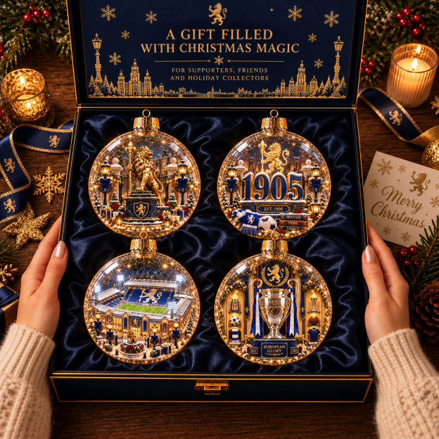 🎄Keep the Blue Flag Flying High Light-Up Football Heritage Diorama Ornament