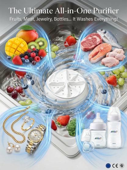 Ultrasonic Fruit Cleaner | Remove 99.9% Pesticides | Bio Tech Purifier | Silent Wash